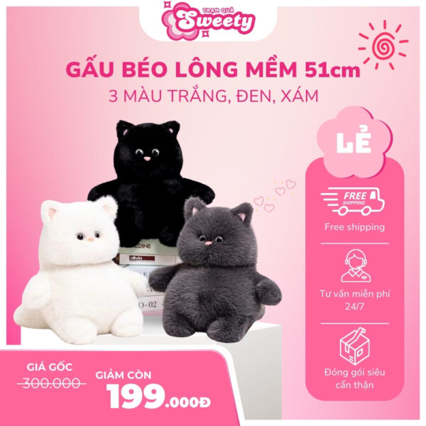 BST Gấu béo lông mềm 51cm