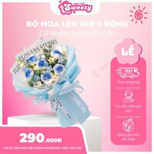 Bó hoa len mix 6 bông