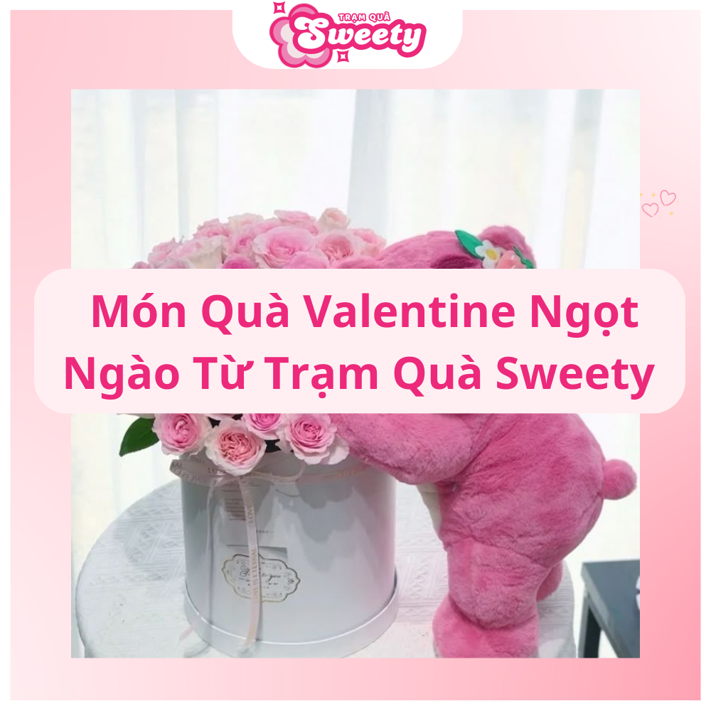 quà tặng gấu ôm hoa